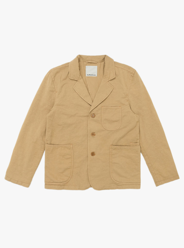 Scuttlers Jacket Jacquard Cotton Sand from YMC at Couverture & The Garbstore
Front View