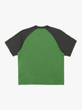 Triple T-Shirt Raglan Grey/Green from YMC at Couverture & The Garbstore
Back View