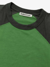 Triple T-Shirt Raglan Grey/Green from YMC at Couverture & The Garbstore
Close-up