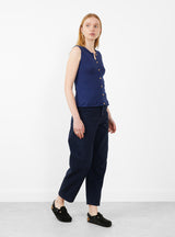 Drip Top in Mez Blue by Baserange at Couverture & The Garbstore
Model Side View