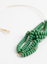 Gold Plated Brass Choker with Glass Beads Green from Helena Rohner at Couverture & The Garbstore
Close-up