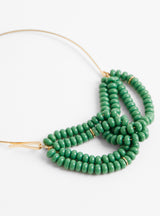 Gold Plated Brass Choker with Glass Beads Green from Helena Rohner at Couverture & The Garbstore
Front View