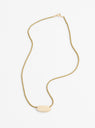 Flat Oval Gold Plated Pendant and Miyuki Chain Olive from Helene Rohner at Couverture & The Garbstore
Front View