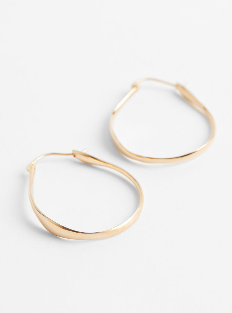 Irregular Brass Hoop Earrings Gold Plated from Helena Rohner at Couverture & The Garbstore
Close-up