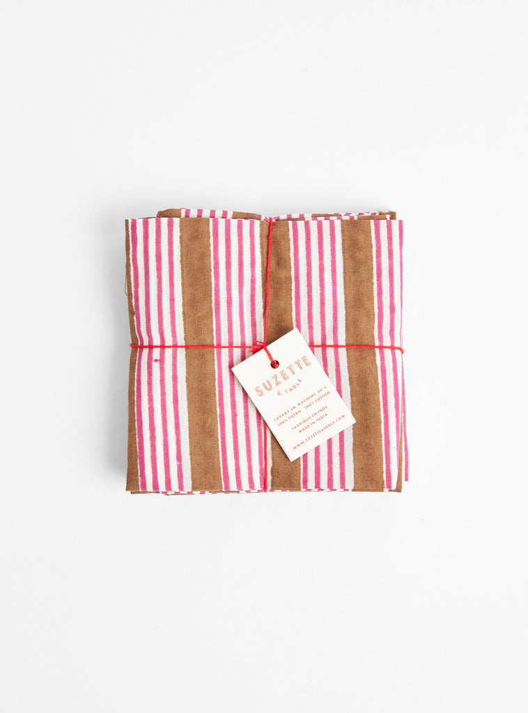 Napkins Set - Alice Cappuccino by Suzette at Couverture & The Garbstore 
Front