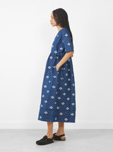 Detta Dress Embroidered Indigo by Sideline at Couverture & The Garbstore
Side View