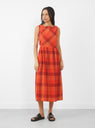 Frankie Dress Red Check by Sideline at Couverture & The Garbstore
Front View