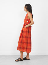 Frankie Dress Red Check by Sideline at Couverture & The Garbstore
Side View