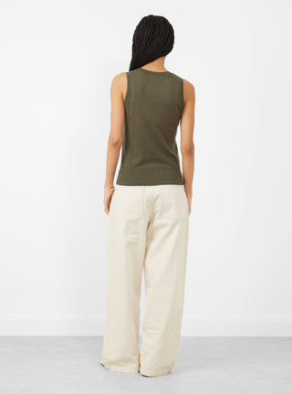 N°412 Wiever Knit Vest Army by Extreme Cashmere at Couverture & The Garbstore
Back View