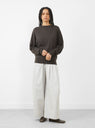 N°418 Luxa Knit Jumper Mud by Extreme Cashmere at Couverture & The Garbstore
Front View