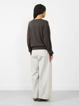 N°418 Luxa Knit Jumper Mud by Extreme Cashmere at Couverture & The Garbstore
Back View