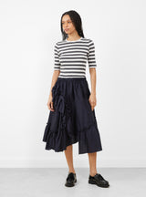 Draped Skirt Navy by YMC at Couverture & The Garbstore
Front View