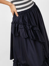 Draped Skirt Navy by YMC at Couverture & The Garbstore
Side View