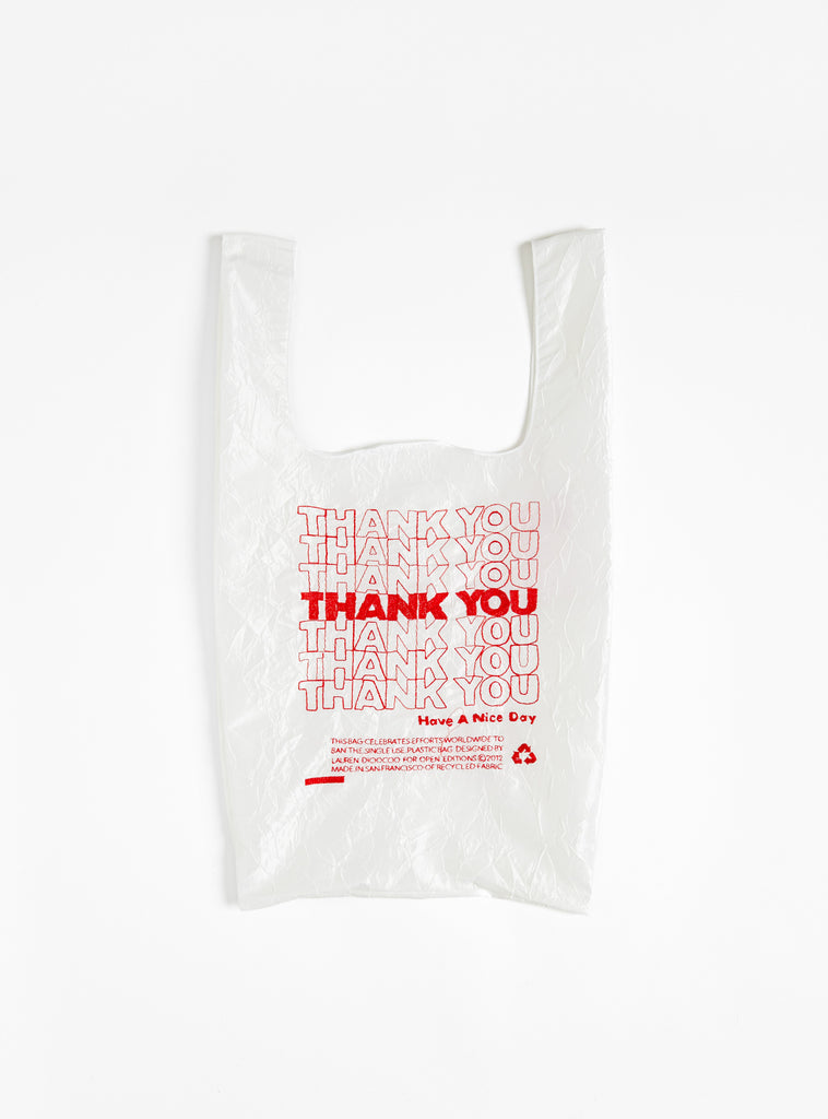 Thank you Bag Red on White by Open Editions at Couverture & The Garbstore
Front View