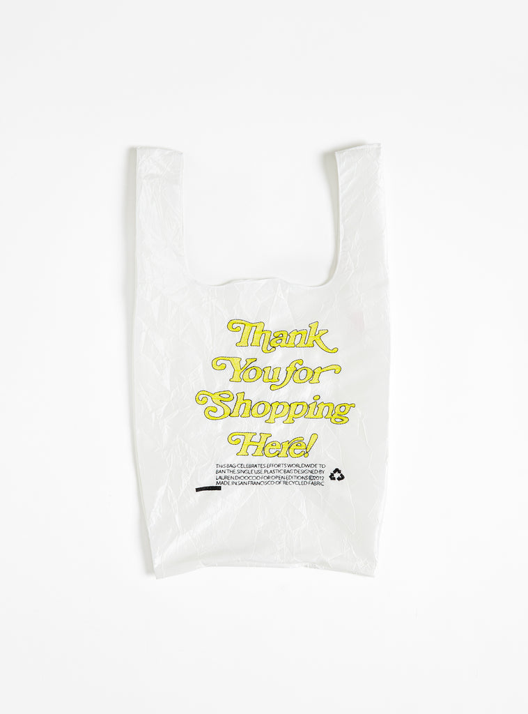 Thank you Bag Yellow on White by Open Editions at Couverture & The Garbstore 