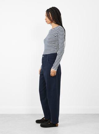 Twisted Seam Trouser Navy by YMC Side View