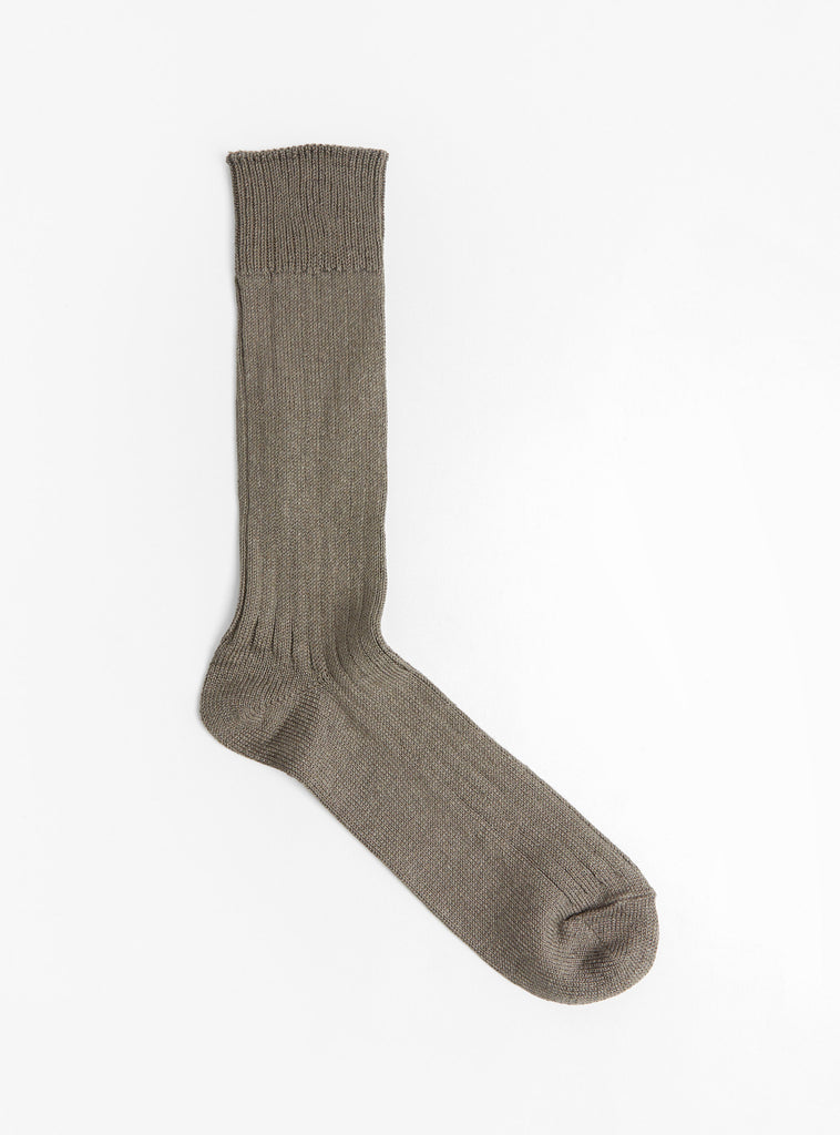 Linen Cotton Socks Dark Grey by ROTOTO at Couveture & The Garbstore 
Front View