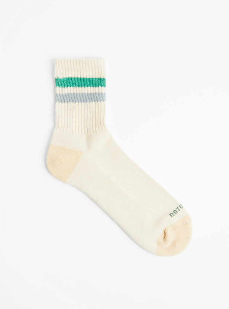 Retro Athletic Socks Green & Light Blue at Couverture & The Garbstore 