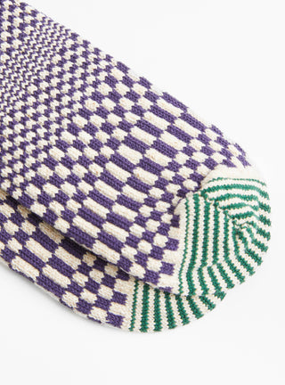 Warped Checker Socks Blueberry by ROTOTO at Couverture & The Garbstore
Close-up