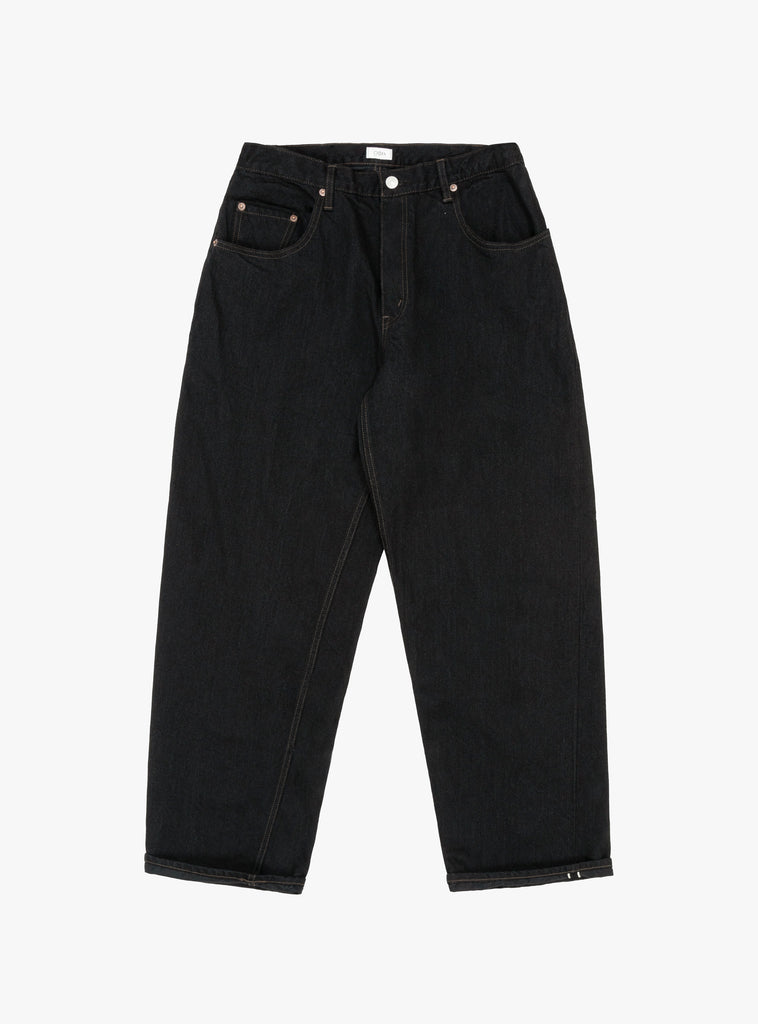 Baggy 5 Pocket Pants Black (One Wash) by CIOTA at Couverture & The Garbstore
Front View