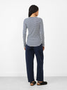 Earth Charlotte Long Sleeve T-Shirt Navy and White by YMC at Couverture & The Garbstore
Back View