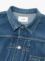 Single Pocket Denim Jacket Medium Dark Blue Damage by Ciota at Couverture & The Garbstore
Close-up