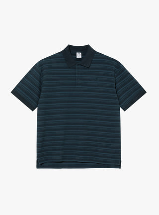 Surf Polo Shirt Neptune Blue Stripe by Polar Skate Co. at Couverture & The Garbstore
Front View