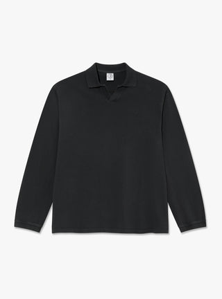 Serge Long Sleeve Polo Shirt Black by Polar Skate Co. at Couverture & The Garbstore
Front View