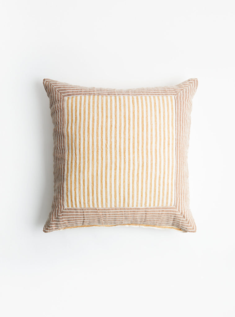 Saint Tropez Cushion Natural/Rust by Pomax at Couverture & The Garbstore
Front View