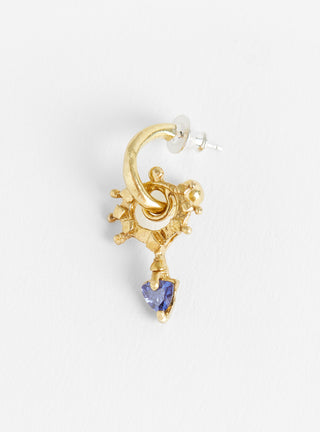 The Pierrot Tomb Charm Hoop Tanzanite Blue by Ruby Jack at Couverture & The Garbstore