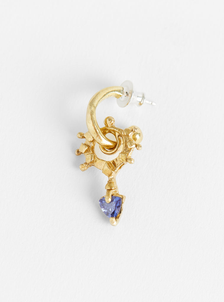 The Pierrot Tomb Charm Hoop Tanzanite Blue by Ruby Jack at Couverture & The Garbstore