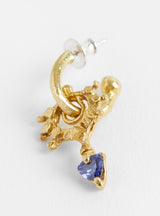 The Pierrot Tomb Charm Hoop Tanzanite Blue by Ruby Jack at Couverture & The Garbstore