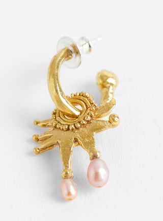 The Pierrot Tomb Charm Hoop Freshwater Pearl by Ruby Jack at Couverture & The Garbstore