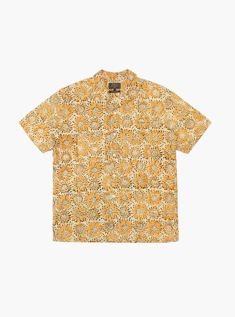 Open Collar Block Print Shirt Sun Flower by Beams Plus at Couverture & The Garbstore
Front