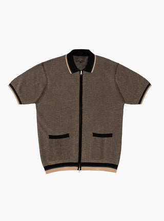 Zip Knit Polo Black by Beams Plus at Couverture & The Garbstore
Front 