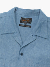 MIL Open Collar Chambray Shirt Sax by Beams Plus at Couverture & The Garbstore
Close-up