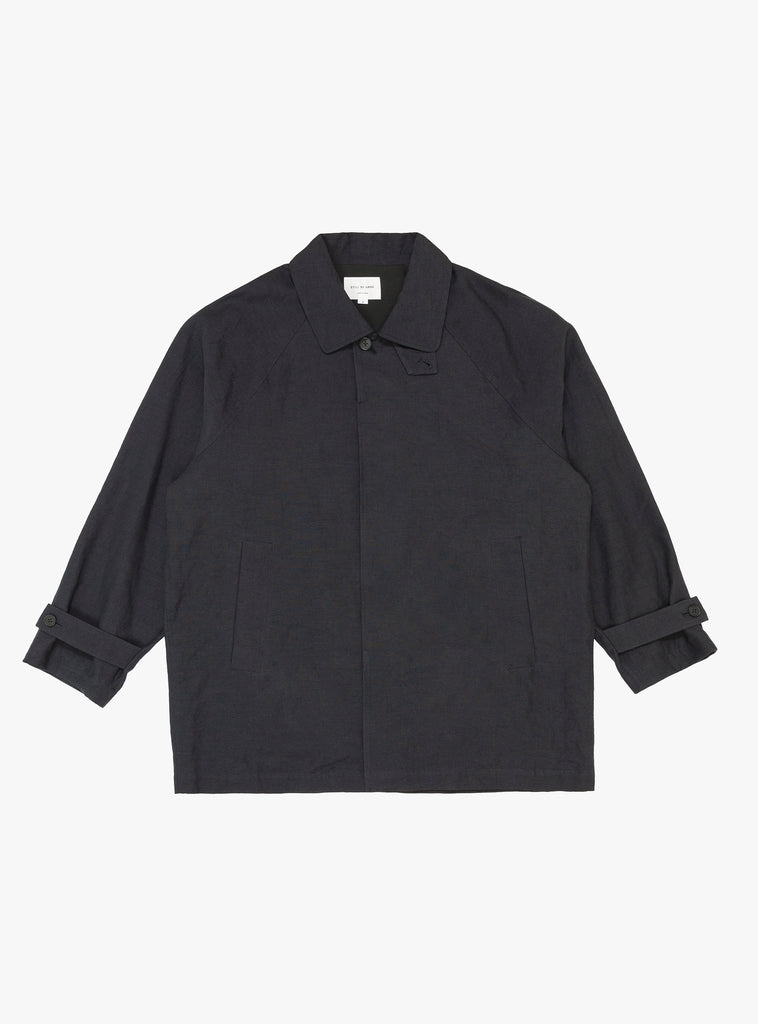 Linen/Cotton Half Coat Navy by Still by Hand at Couverture & The Garbstore 
Front 