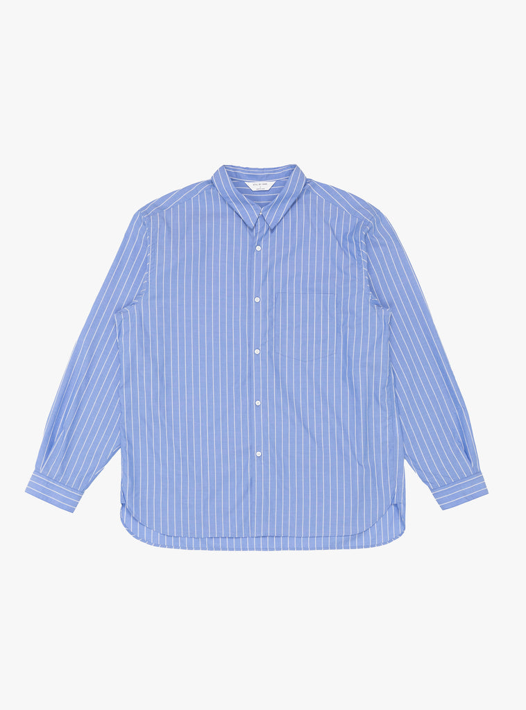 Regular Collar Shirt Blue Stripe by Still by Hand at Couverture & The Garbstore
Front View