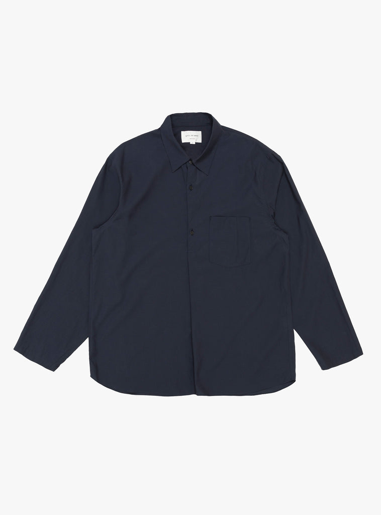 Cupro Mixed Pullover Shirt Navy from Still By Hand at Couverture & The Garbstore
Front 