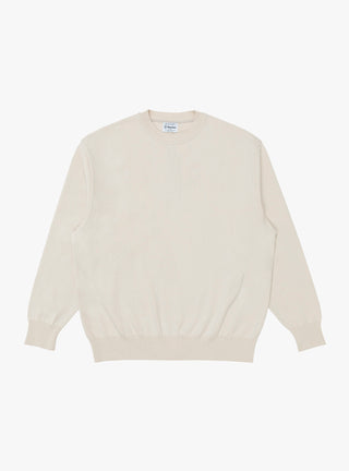 Wave Cotton Knit Pullover in Beige by Yonetomi at Couverture & The Garbstore
Front View