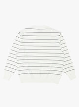 Wave Cotton Knit Pullover in White Stripe by Yonetomi at Couverture & The Garbstore
Back View