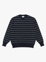 Wave Cotton Knit Pullover in Navy Stripe by Yonetomi at Couverture & The Garbstore
Front View