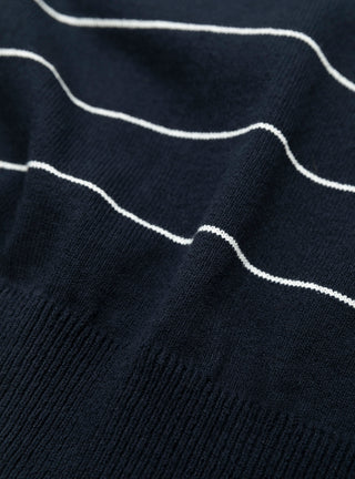 Wave Cotton Knit Pullover in Navy Stripe by Yonetomi at Couverture & The Garbstore
Detail