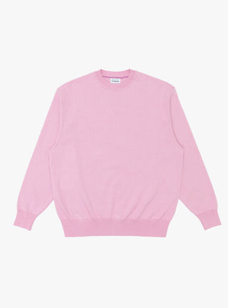 Wave Cotton Knit Pullover in Pink by Yonetomi at Couverture & The Garbstore
Front View