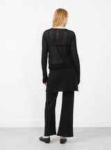 Pointelle Cardigan in Black at Couverture & The Garbstore
Model Back View