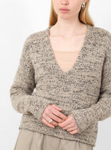 Marl V Neck Jumper in Brown by Lauren Manoogian at Couverture & The Garbstore
Close-up View