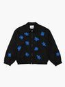 Floral Hand Embroidery Blouson Black by NÒMARYTHM TEXTILE at Couverture & The Garbstore 
Front