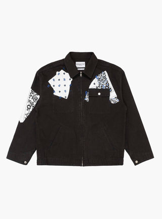 Sign Print Work Jacket Black by NÒMARYTHM TEXTILE at Couverture & The Garbstore 
Front