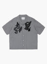 Flower Hand Embroidery Shirt Gray by NÒMARYTHM TEXTILE at Couverture & The Garbstore 
Front