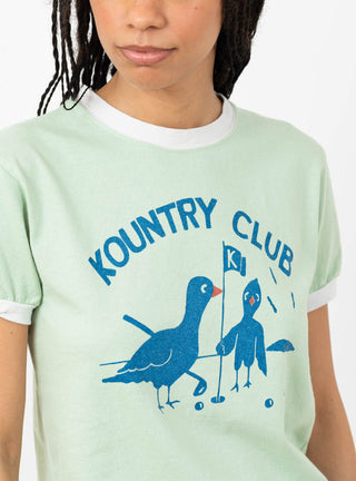 20 Jersey Ringer T-Shirt Kountry Club Mint by Kapital at Couverture & The Garbstore
Close up 